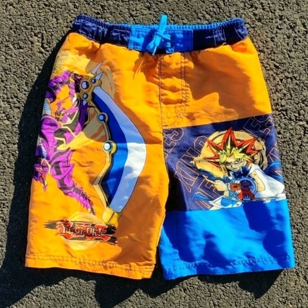 Vtg 1996 Yu-Gi-Oh! Boys Youth Swim Shorts Waist Size 24" 